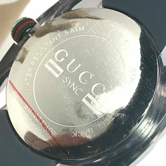 GUCCI SYNC YA137109 Men's Watch Gray Rubber Band - Picture 6 of 8